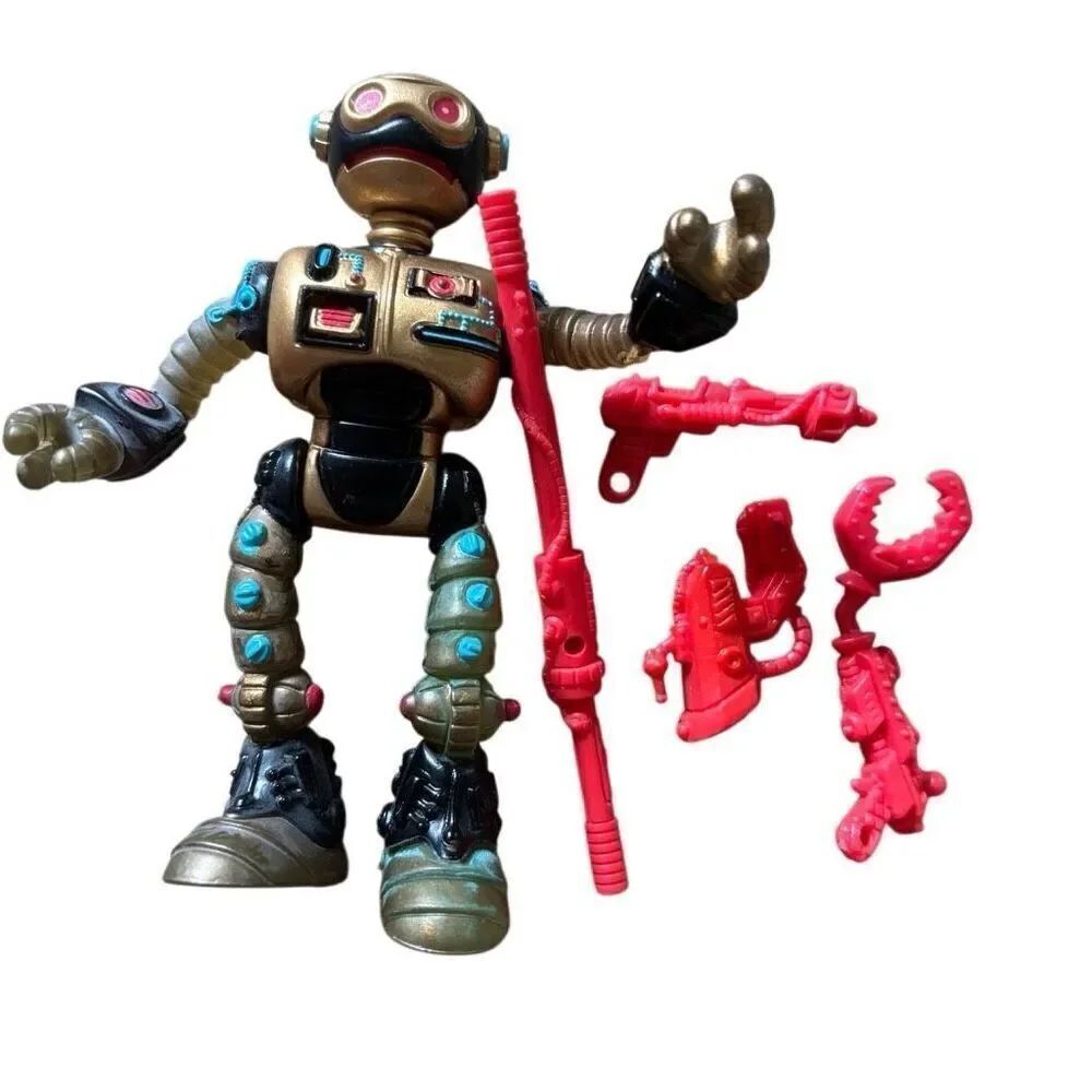 Teenage Mutant Ninja Turtles Fugitoid 1990 Action Figure & Acc. Complete *Read*